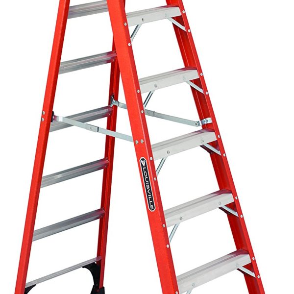 Rent Louisville Ladder FS1408HD 375-Pound Duty Rating Fiberglass Step Ladder, 8-Feet